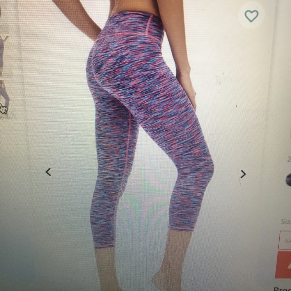 Fabletics Salar Capri in Pop Pink Stripe. XXS.